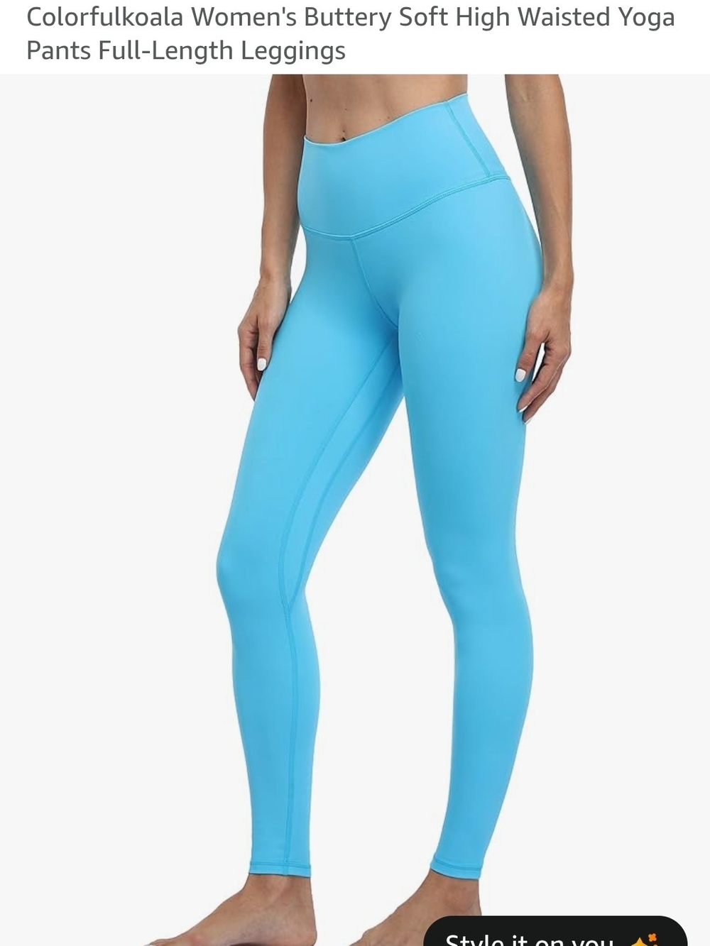 Colorfulkoala High-Waisted Full-Length Leggings — Bright Blue